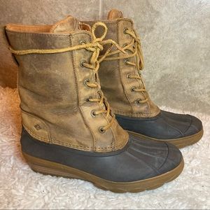 Sperry Leather Quarter Duck Boots STS80765 Women’s 8